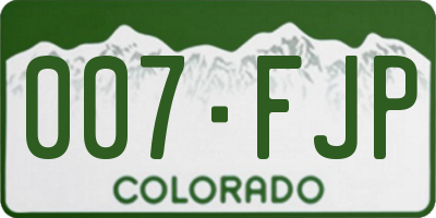 CO license plate 007FJP
