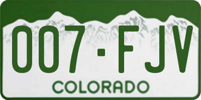 CO license plate 007FJV