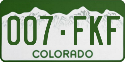 CO license plate 007FKF