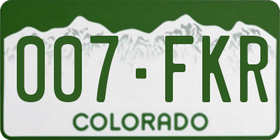 CO license plate 007FKR