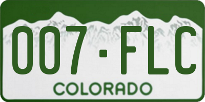 CO license plate 007FLC
