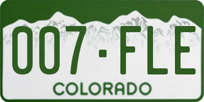 CO license plate 007FLE
