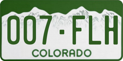 CO license plate 007FLH