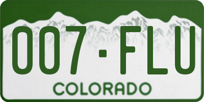 CO license plate 007FLU
