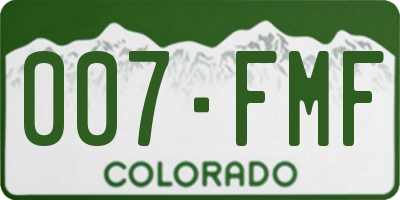 CO license plate 007FMF