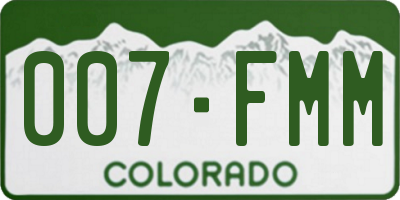 CO license plate 007FMM