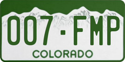 CO license plate 007FMP