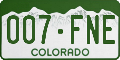 CO license plate 007FNE