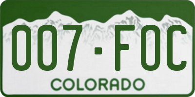 CO license plate 007FOC