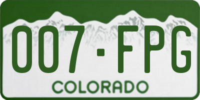 CO license plate 007FPG