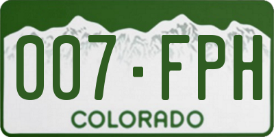 CO license plate 007FPH