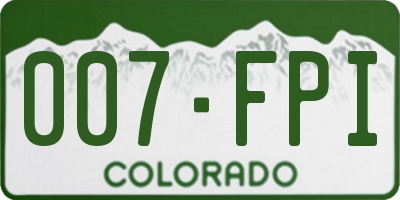 CO license plate 007FPI