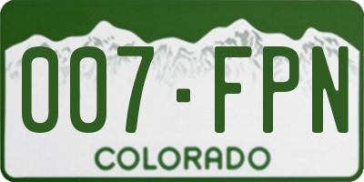 CO license plate 007FPN