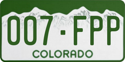 CO license plate 007FPP