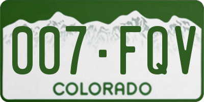 CO license plate 007FQV