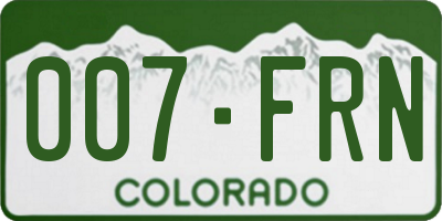 CO license plate 007FRN