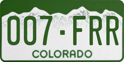 CO license plate 007FRR