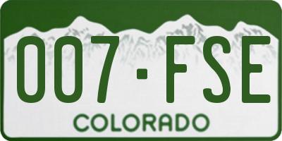 CO license plate 007FSE