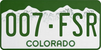CO license plate 007FSR