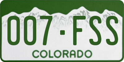 CO license plate 007FSS