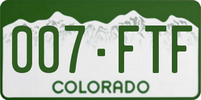 CO license plate 007FTF