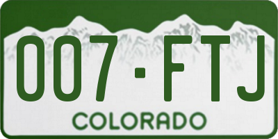 CO license plate 007FTJ