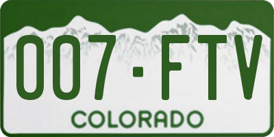 CO license plate 007FTV