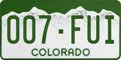 CO license plate 007FUI