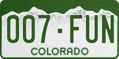CO license plate 007FUN