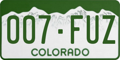 CO license plate 007FUZ