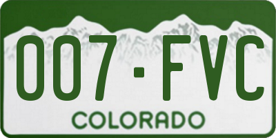 CO license plate 007FVC