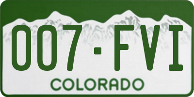 CO license plate 007FVI