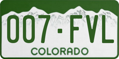 CO license plate 007FVL