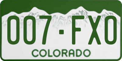 CO license plate 007FXO