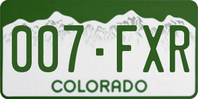 CO license plate 007FXR