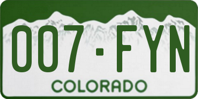 CO license plate 007FYN