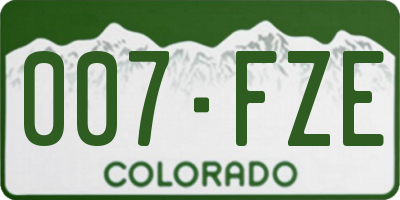 CO license plate 007FZE