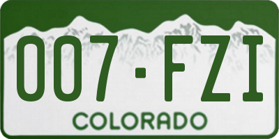 CO license plate 007FZI