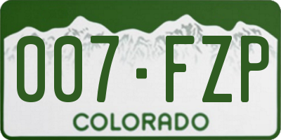 CO license plate 007FZP
