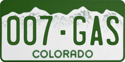 CO license plate 007GAS