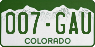 CO license plate 007GAU