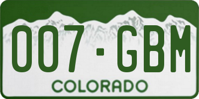 CO license plate 007GBM