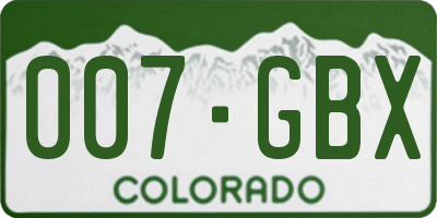 CO license plate 007GBX