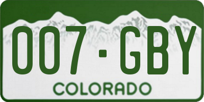 CO license plate 007GBY