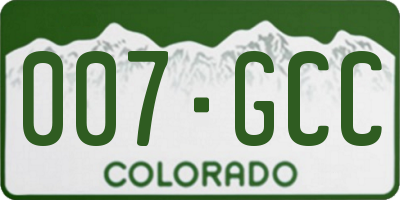 CO license plate 007GCC