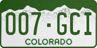 CO license plate 007GCI