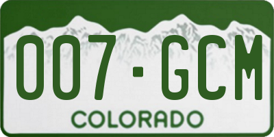 CO license plate 007GCM