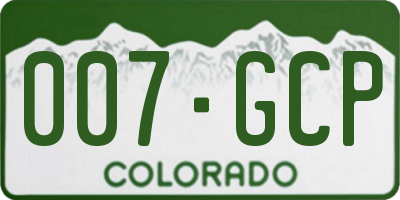 CO license plate 007GCP