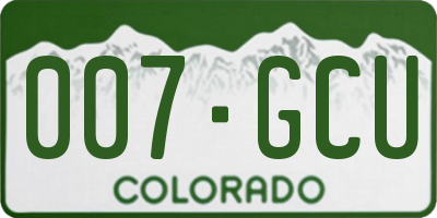 CO license plate 007GCU