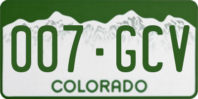 CO license plate 007GCV